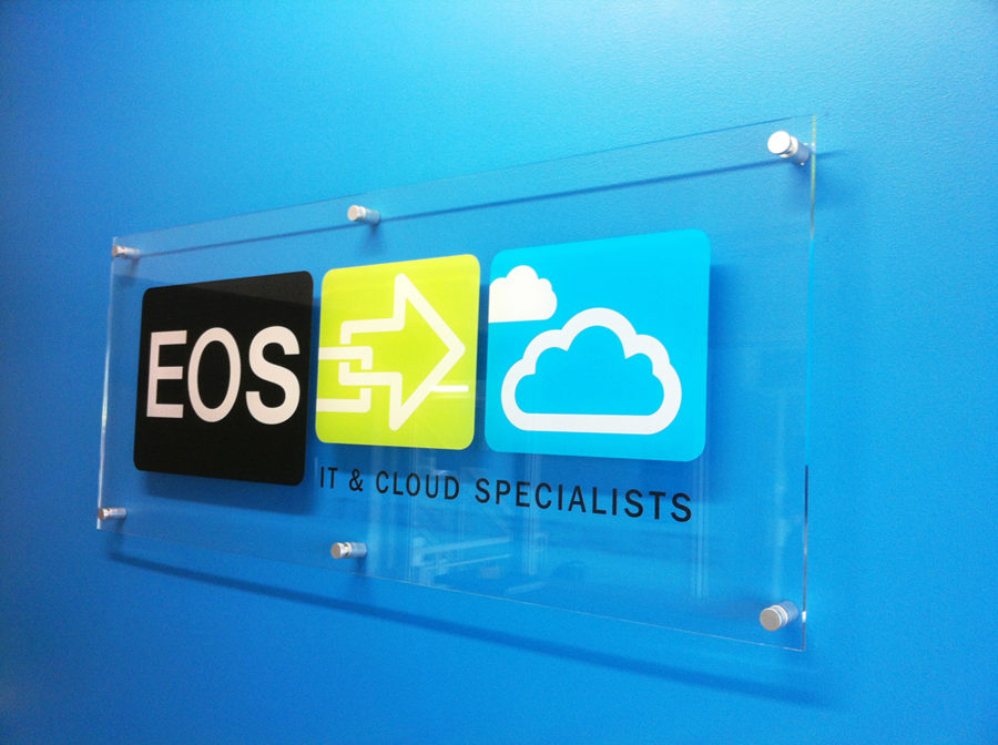 EOS acrylic signage