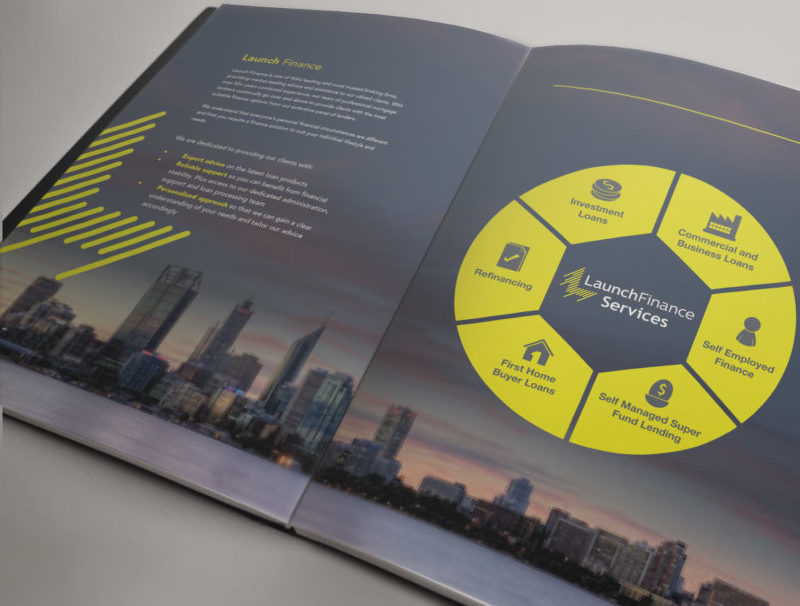 Launch Finance Trifold Brochure Stationary