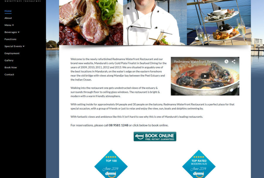 Redmanna Waterfront Restaurant Website Design and Development
